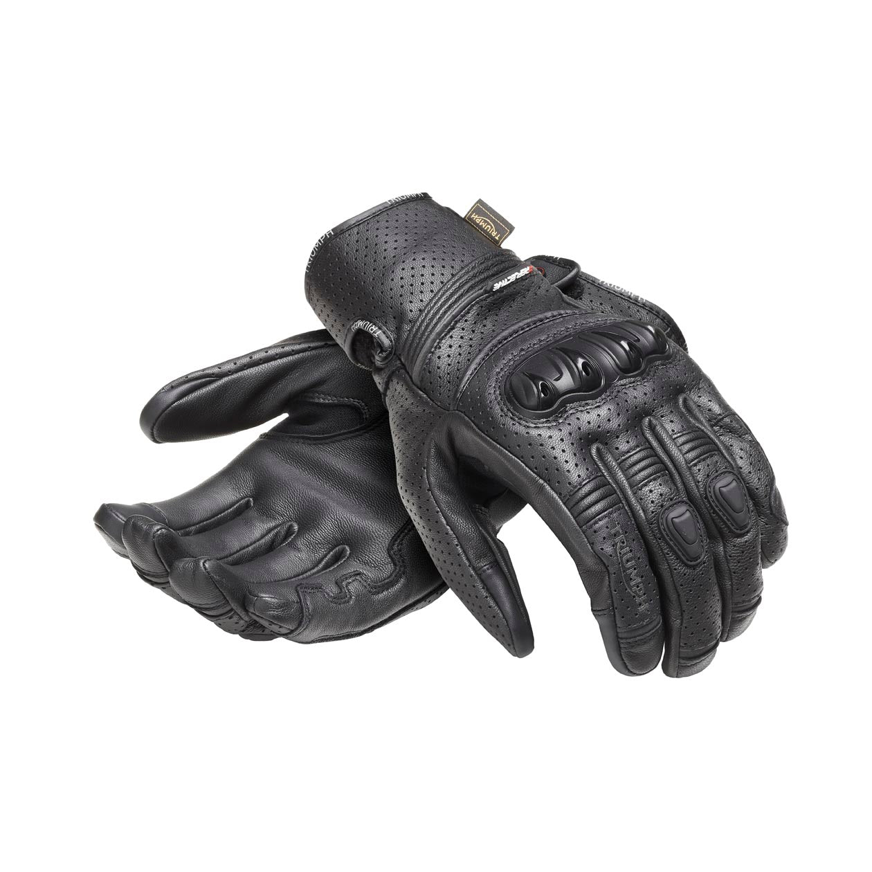 Jansson Perforated Leather Gloves in Black