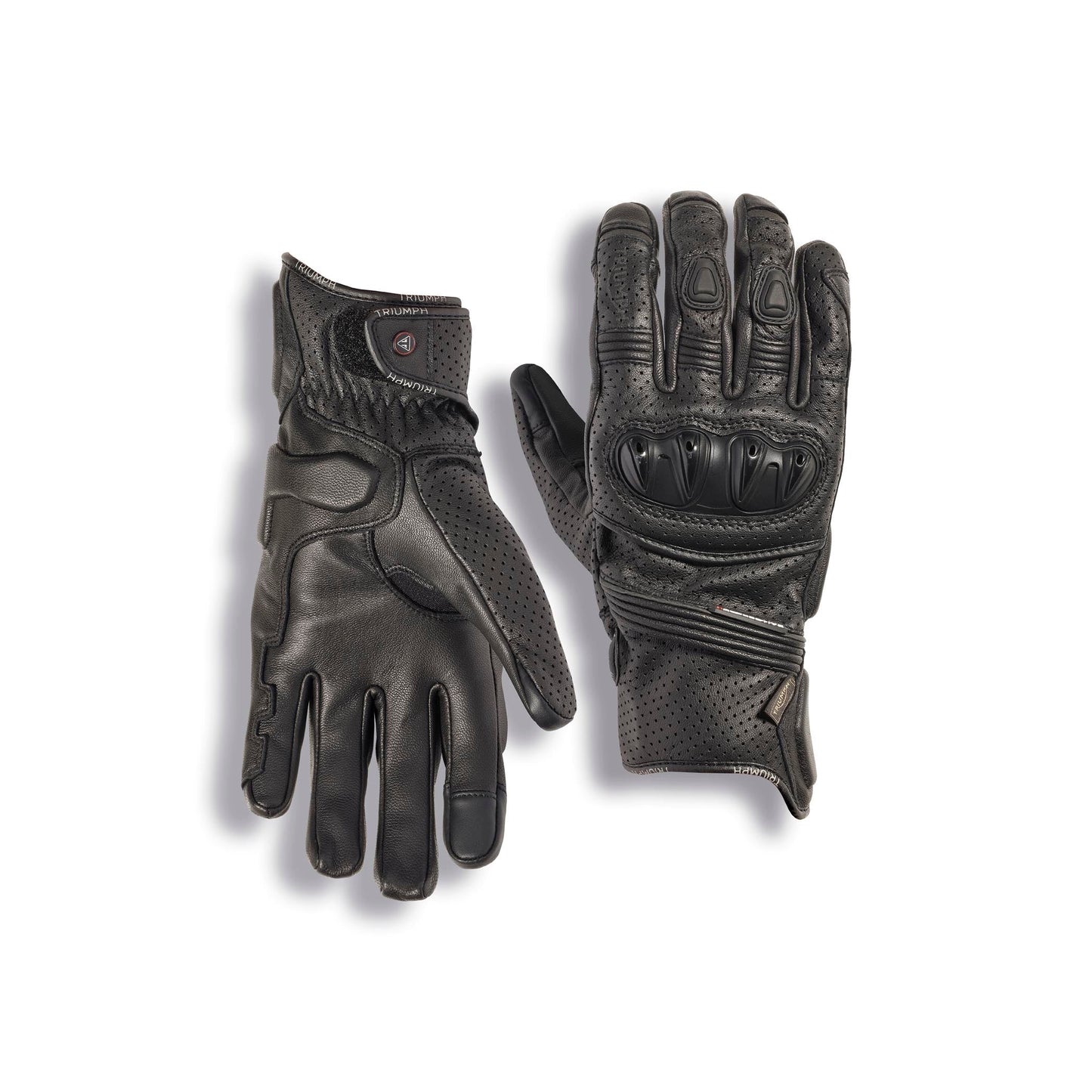 Jansson Perforated Leather Gloves in Black