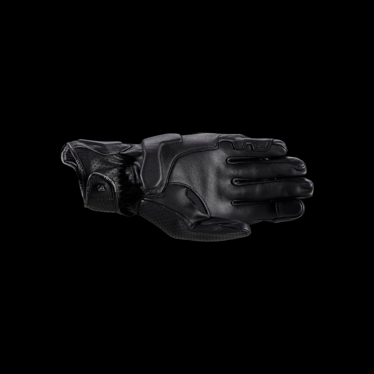 Jansson Perforated Leather Gloves in Black