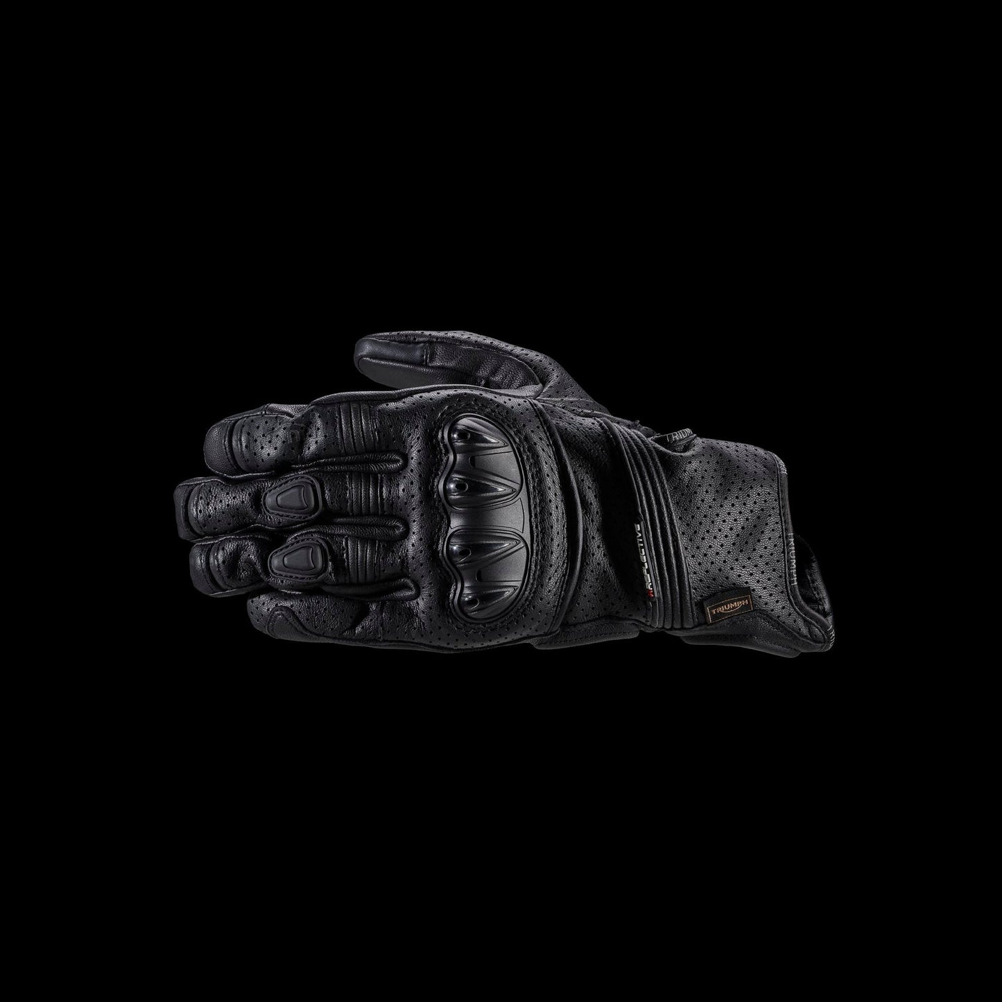 Jansson Perforated Leather Gloves in Black