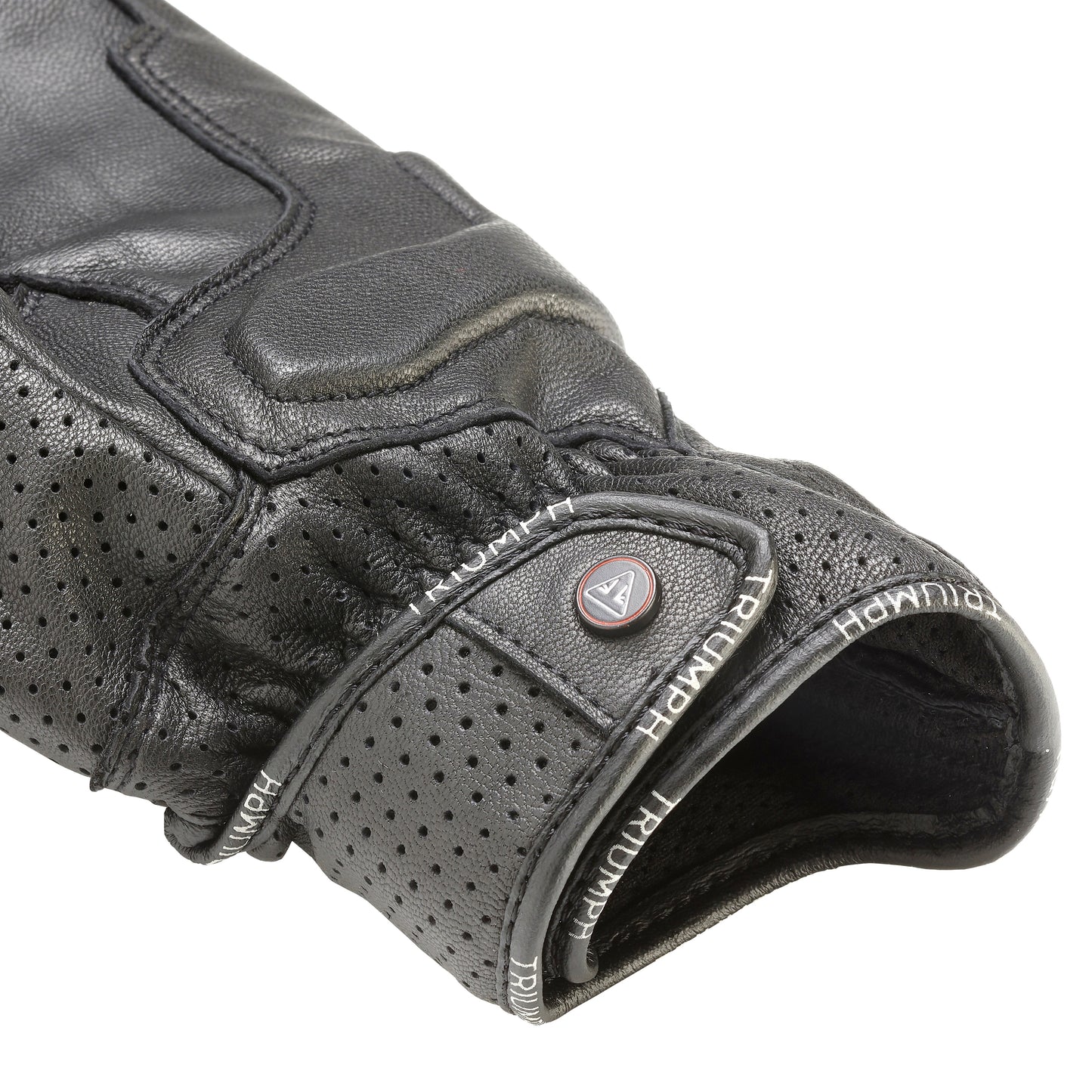 Jansson Perforated Leather Gloves in Black