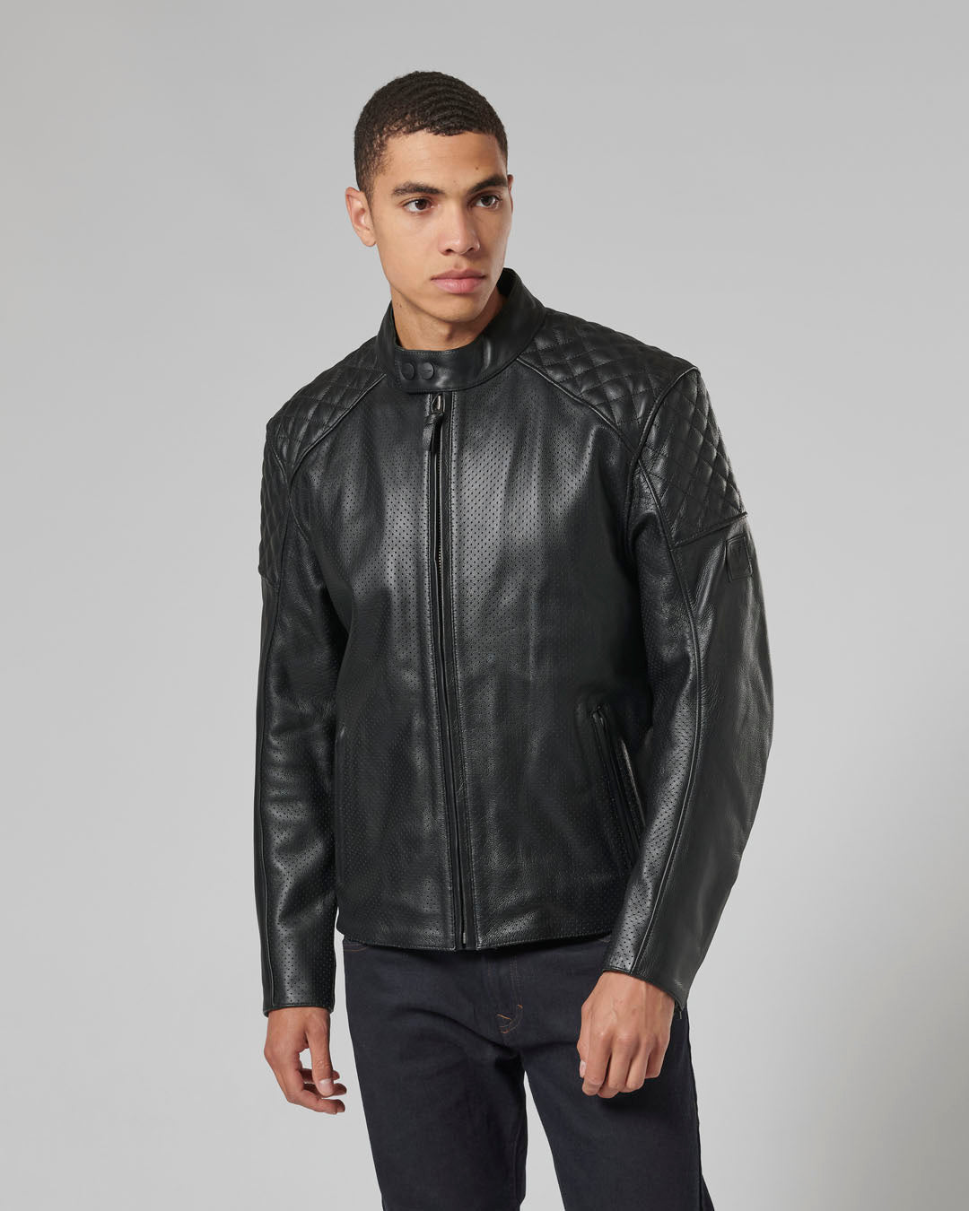 Braddan Leather Motorcycle Jacket - All Black
