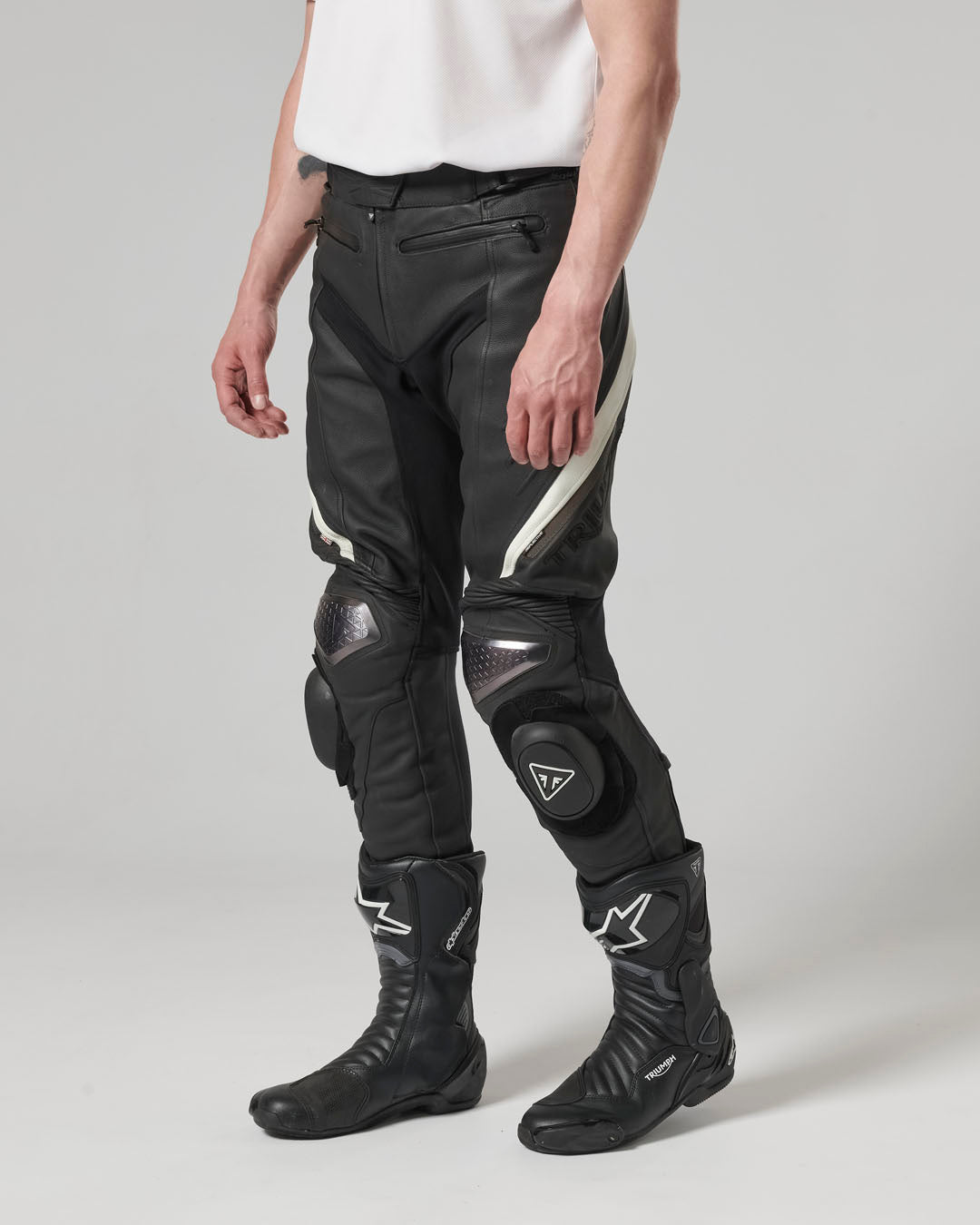 Triple Leather Jeans in Black - SS23