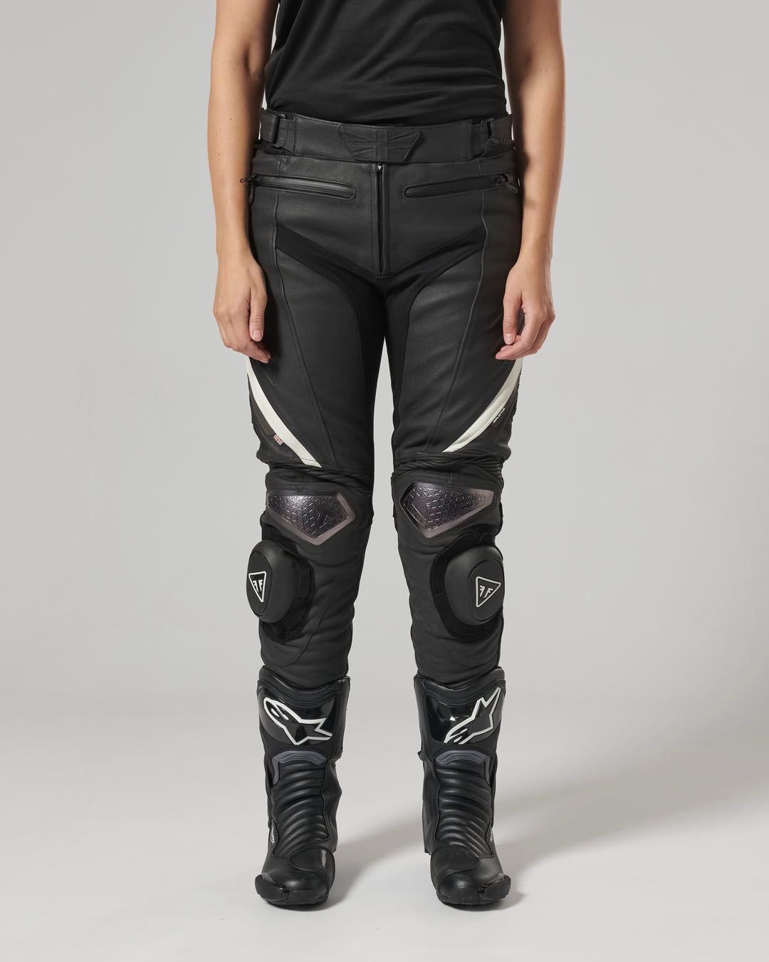 Triple Leather Jeans in Black - SS23