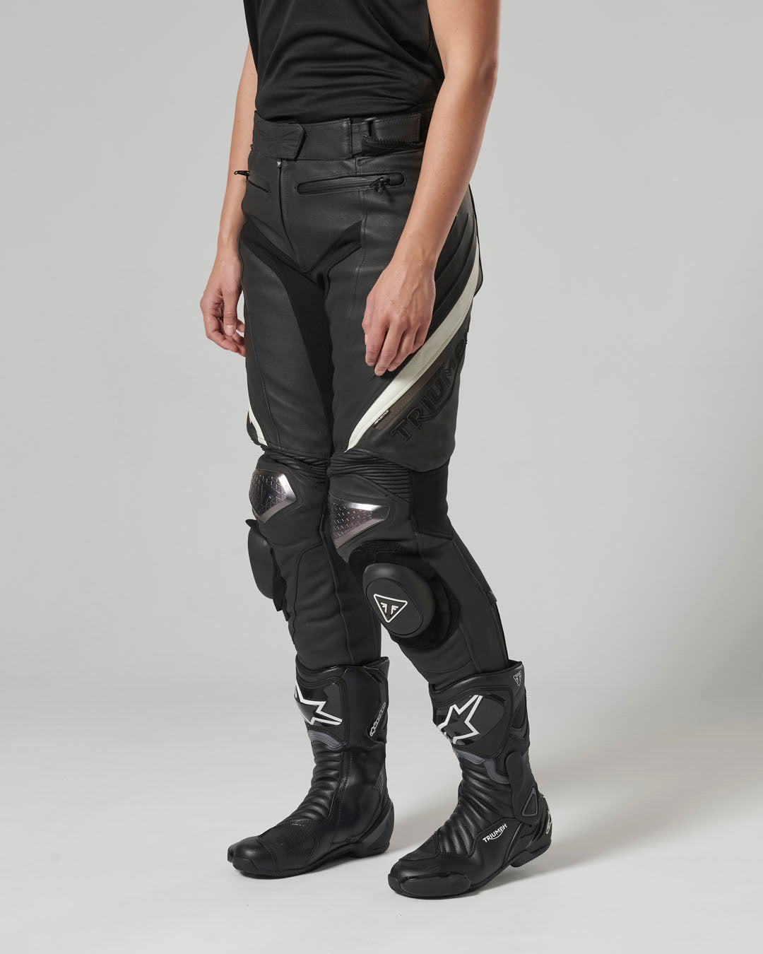 Triple Leather Jeans in Black - SS23