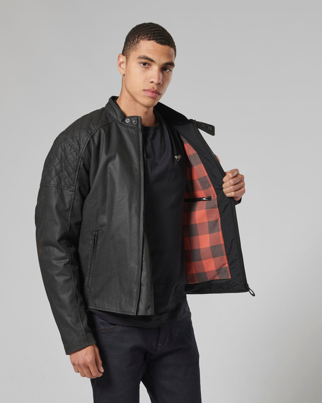 Braddan Wax Motorcycle Jacket Black