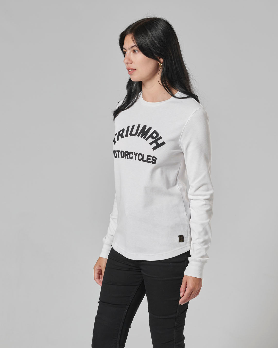 Swain Womens Long Sleeved Waffle in White