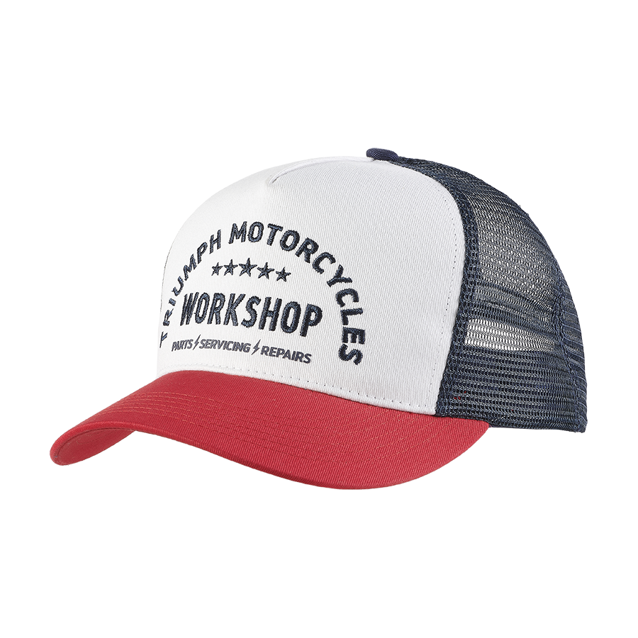Workshop Trucker Cap in Bone and Red - SS23