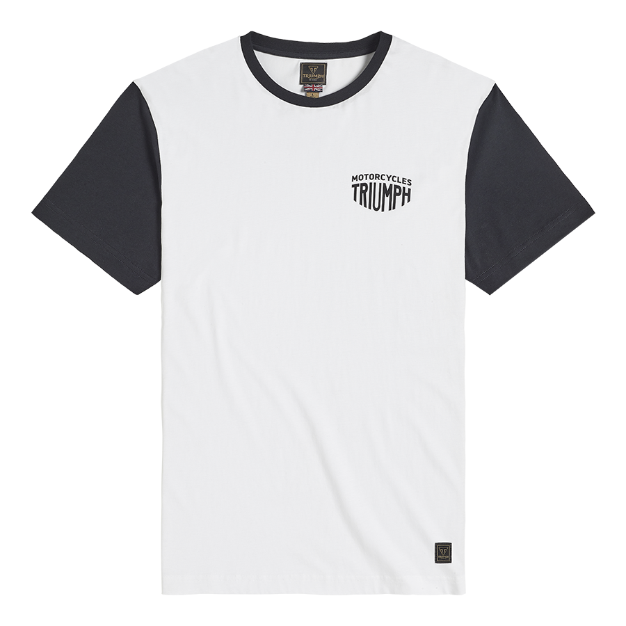 Fenland Contrast Sleeve Tee in White and Black - SS23