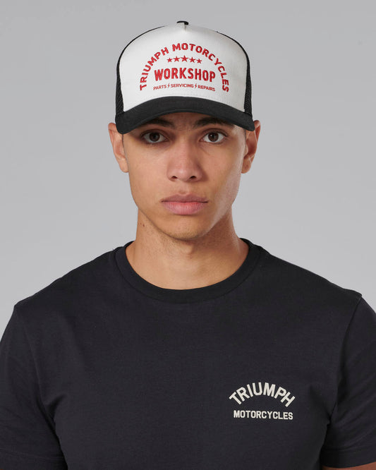 Workshop Trucker Cap in Bone and Black - SS23