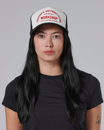 Workshop Trucker Cap in Bone and Black - SS23