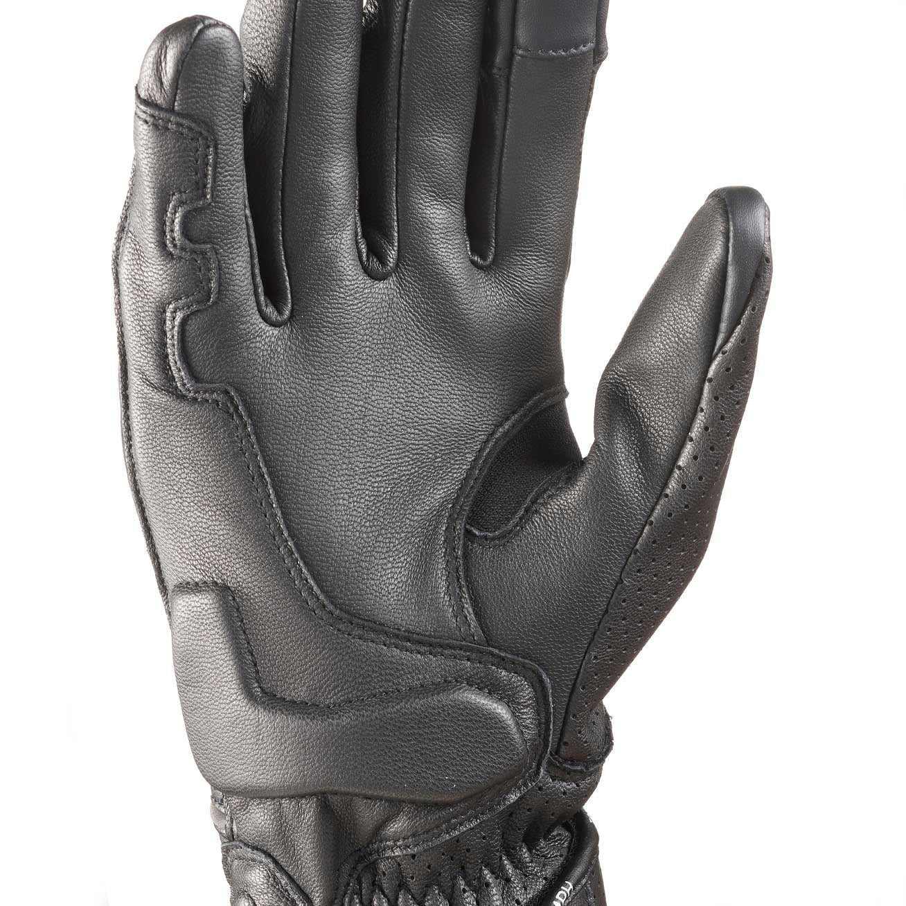 Jansson Perforated Leather Gloves in Black