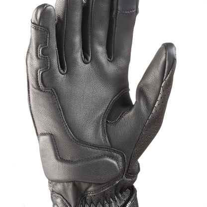 Jansson Perforated Leather Gloves in Black