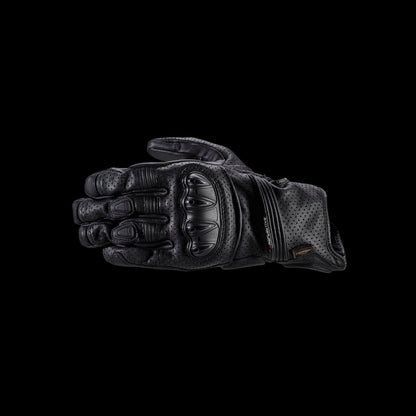 Jansson Perforated Leather Gloves in Black