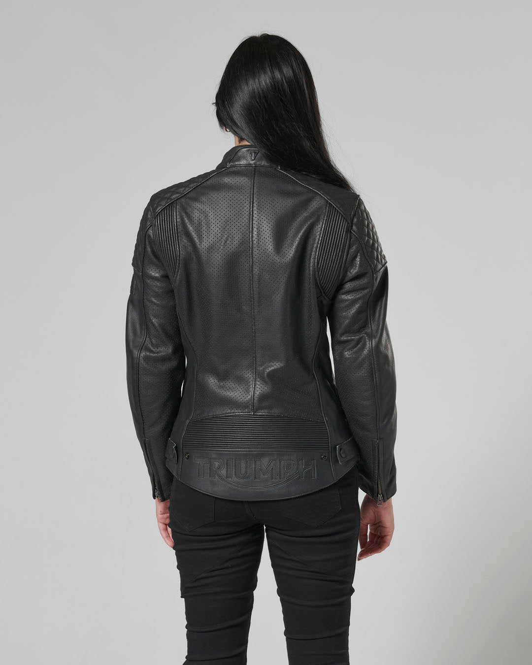 Braddan Womens Air Leather Jacket in Black
