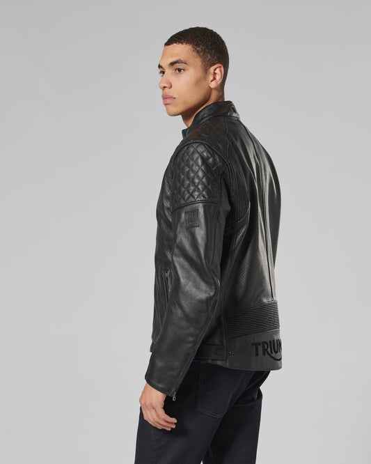 Braddan Leather Motorcycle Jacket - All Black