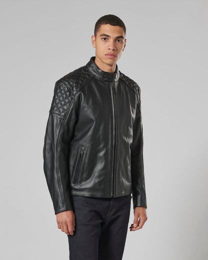 Braddan Leather Motorcycle Jacket - All Black