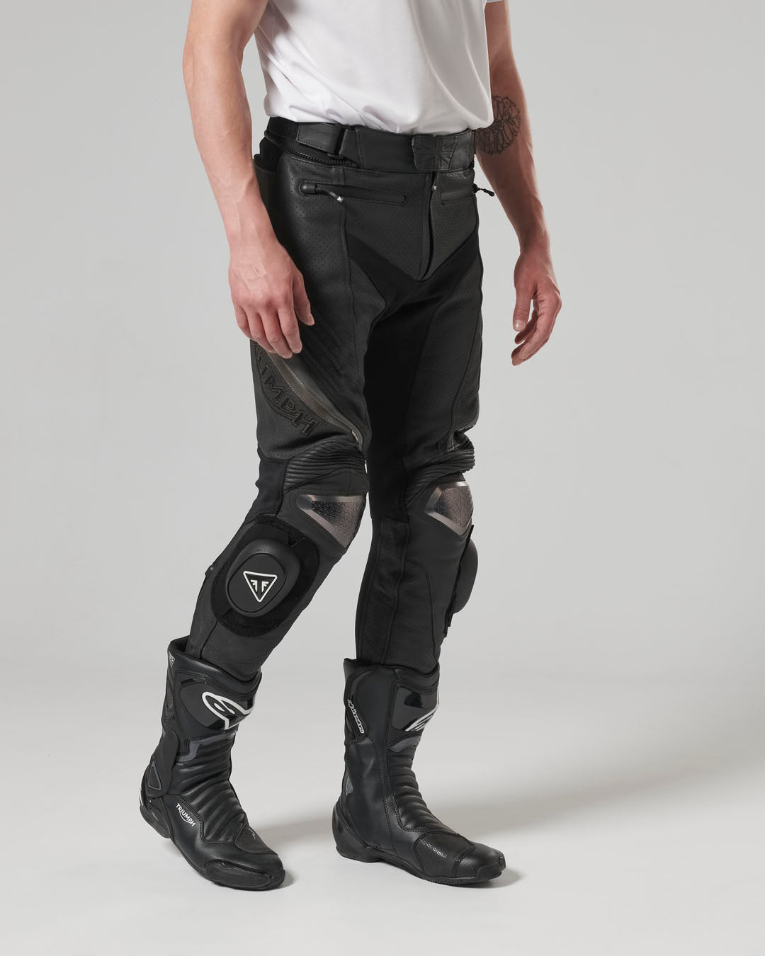Triple Perforated Leather Pants