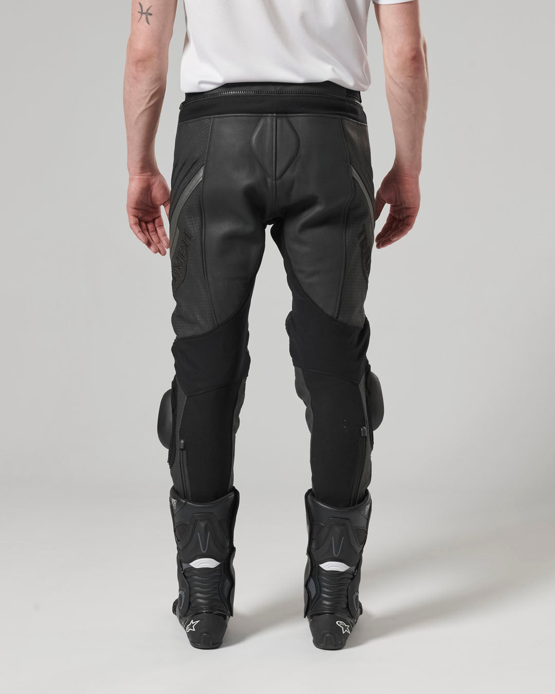 Triple Perforated Leather Pants