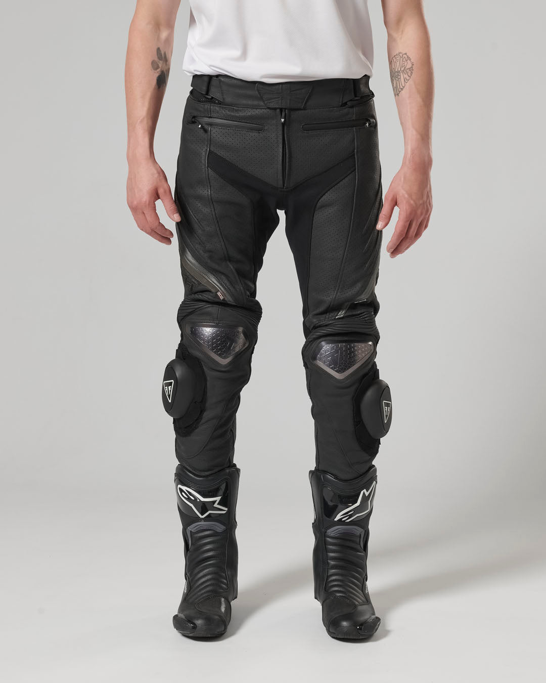 Triple Perforated Leather Pants