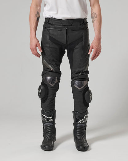 Triple Perforated Leather Pants