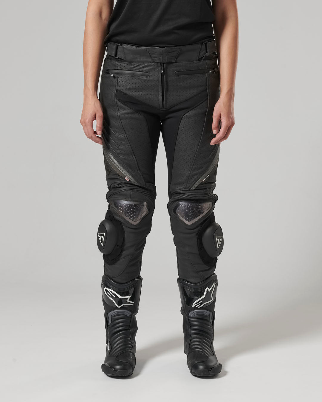Triple Perforated Leather Pants
