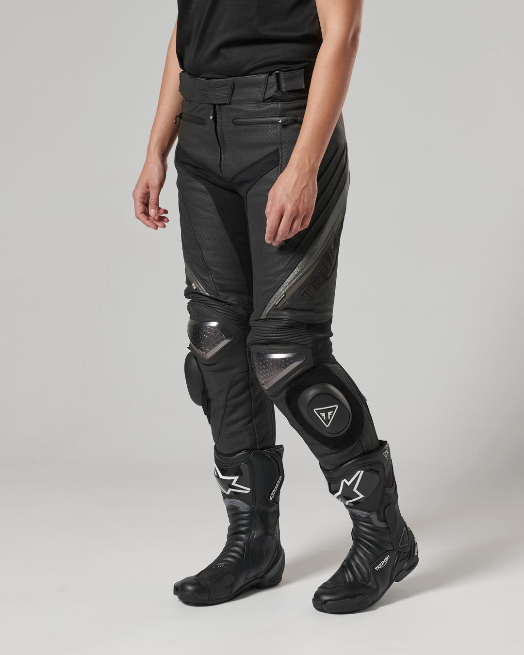Triple Perforated Leather Pants