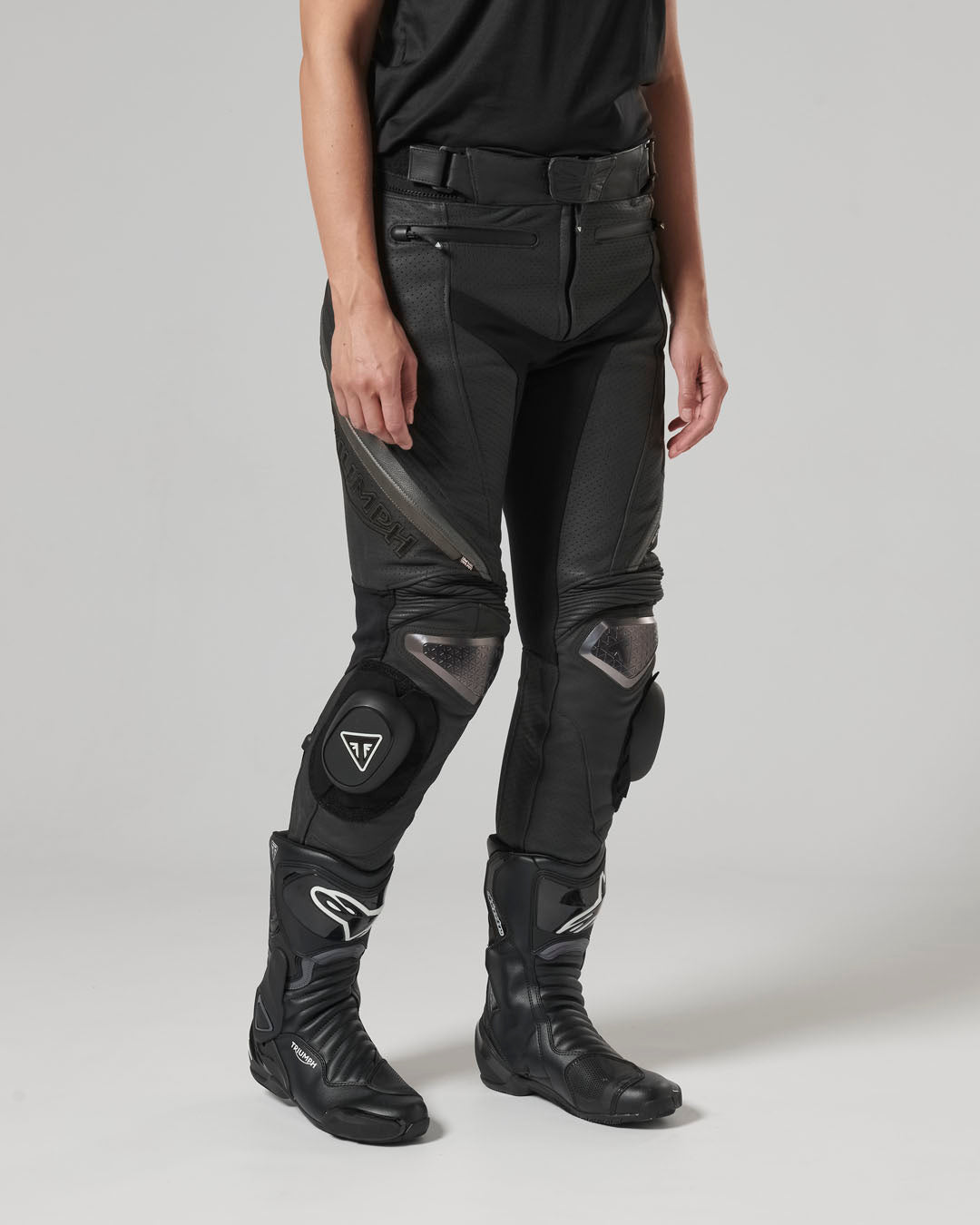 Triple Perforated Leather Pants