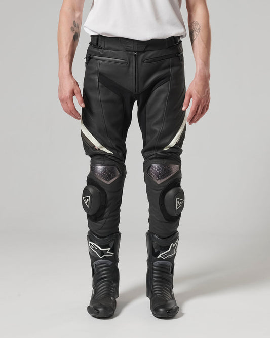 Triple Leather Jeans in Black - SS23