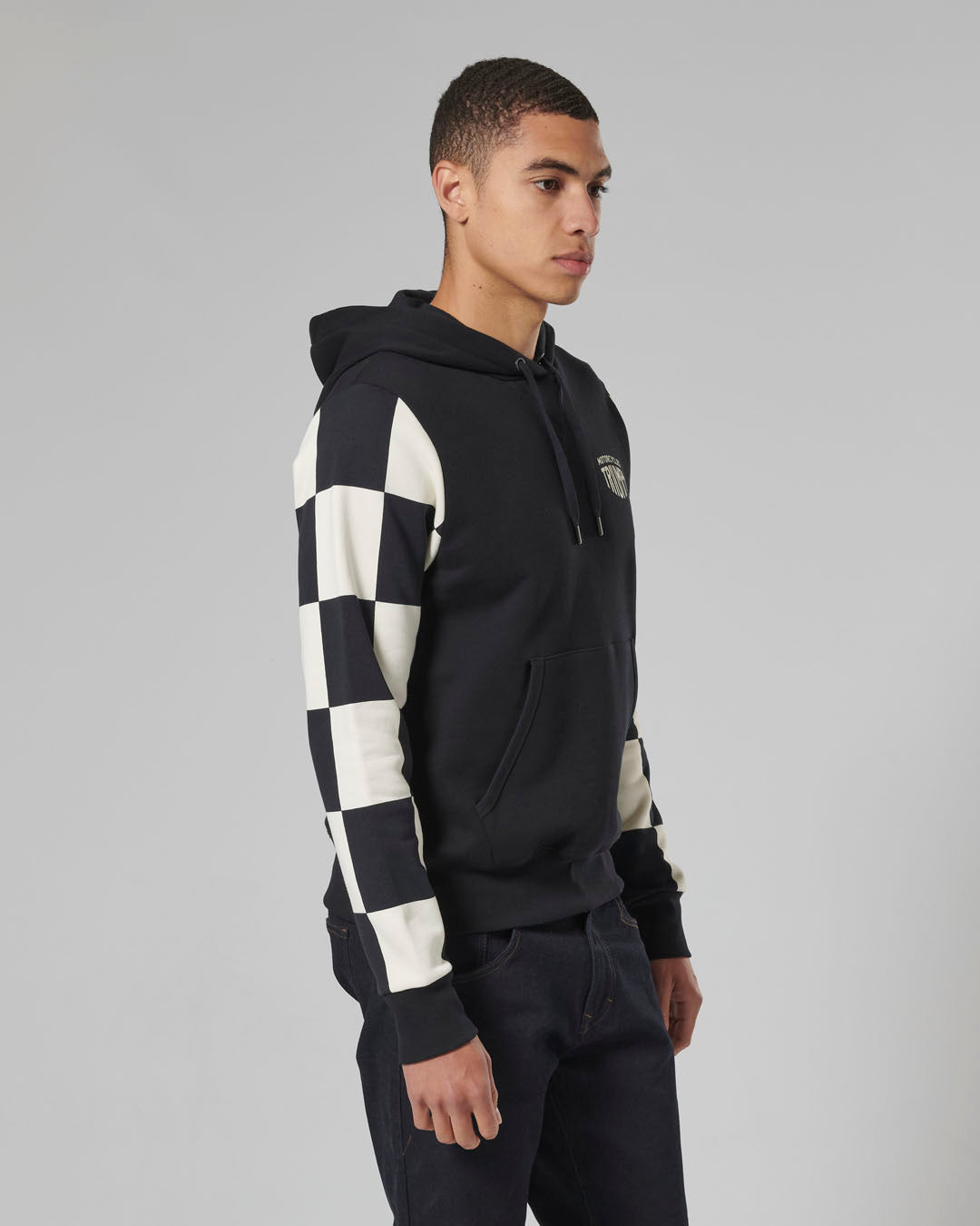 Haytham Checkerboard Hoodie in Black and White - SS23