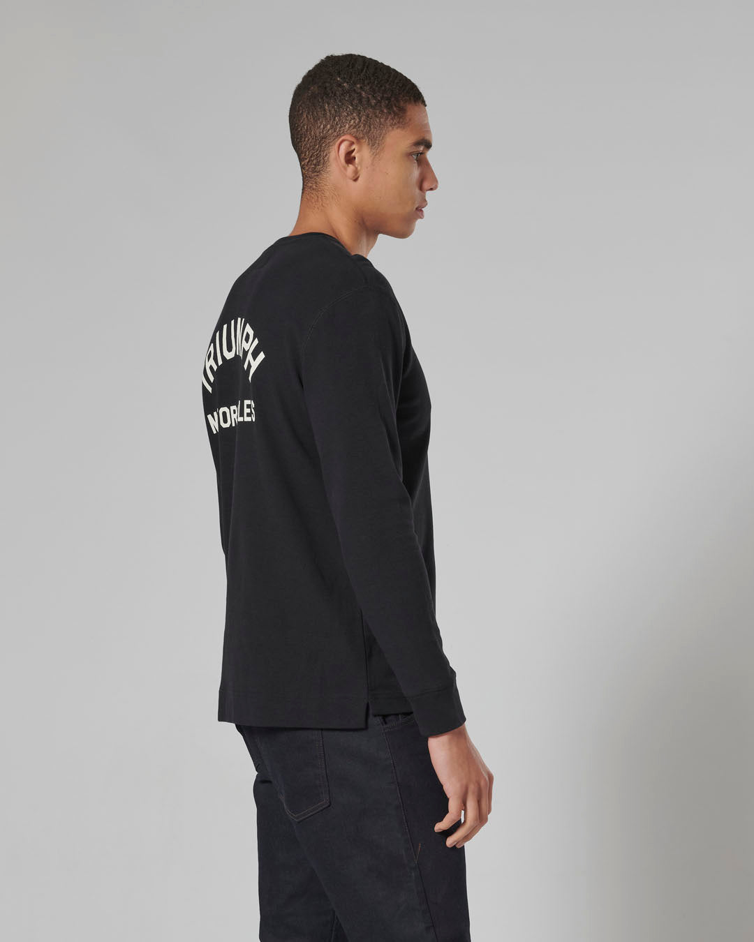 Dean Long Sleeve Waffle Tee Black