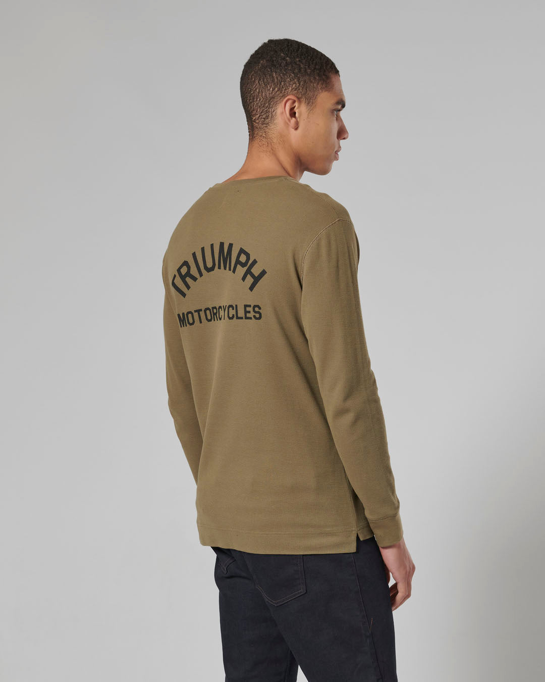 Dean Long Sleeve Waffle Tee Khaki