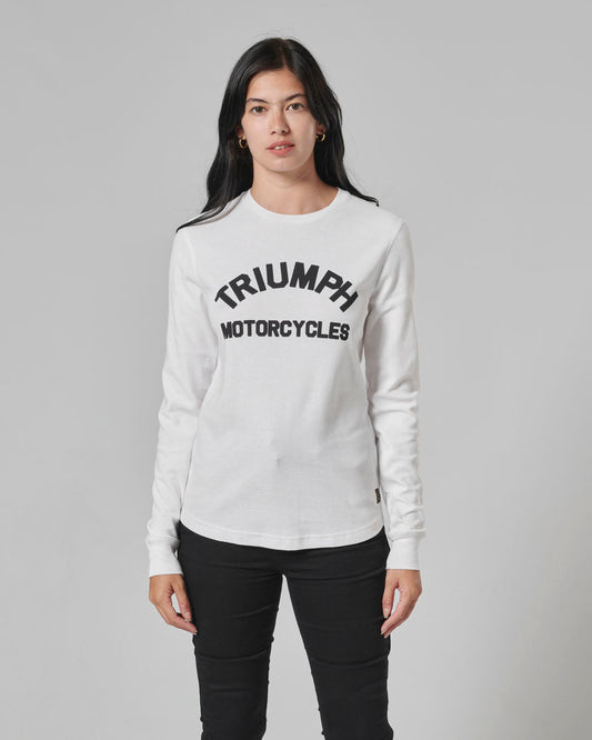 Swain Womens Long Sleeved Waffle in White