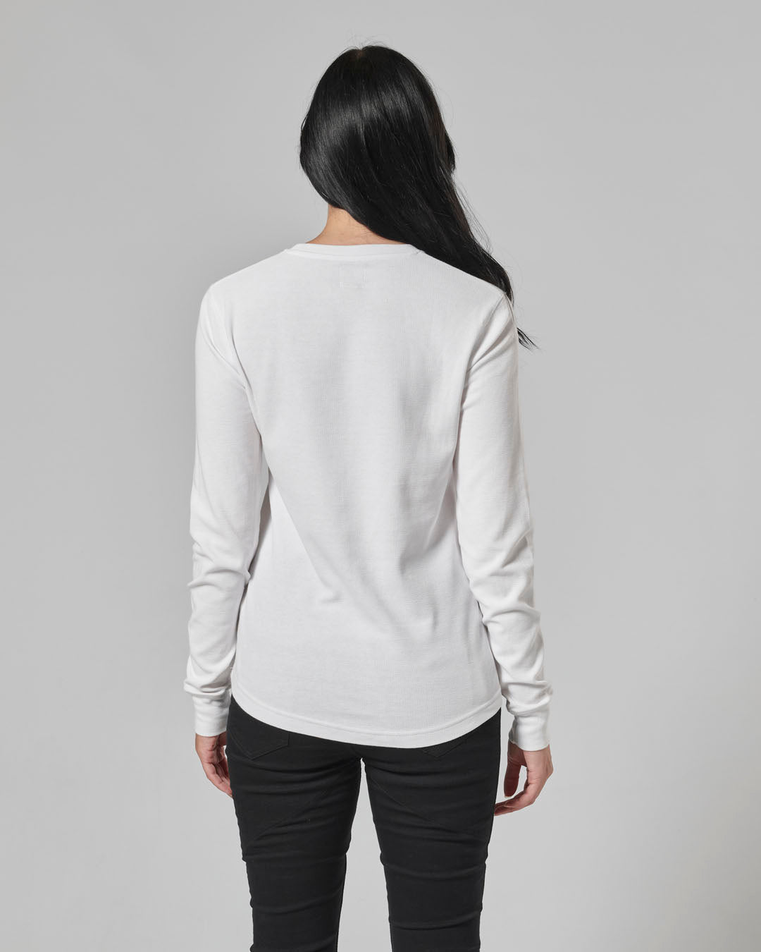 Swain Womens Long Sleeved Waffle in White