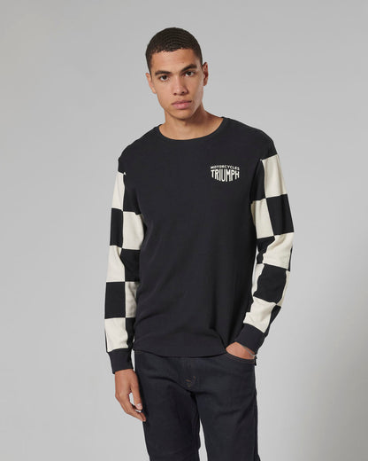 Harker Checkerboard Long Sleeve Tee in Black and White - SS23
