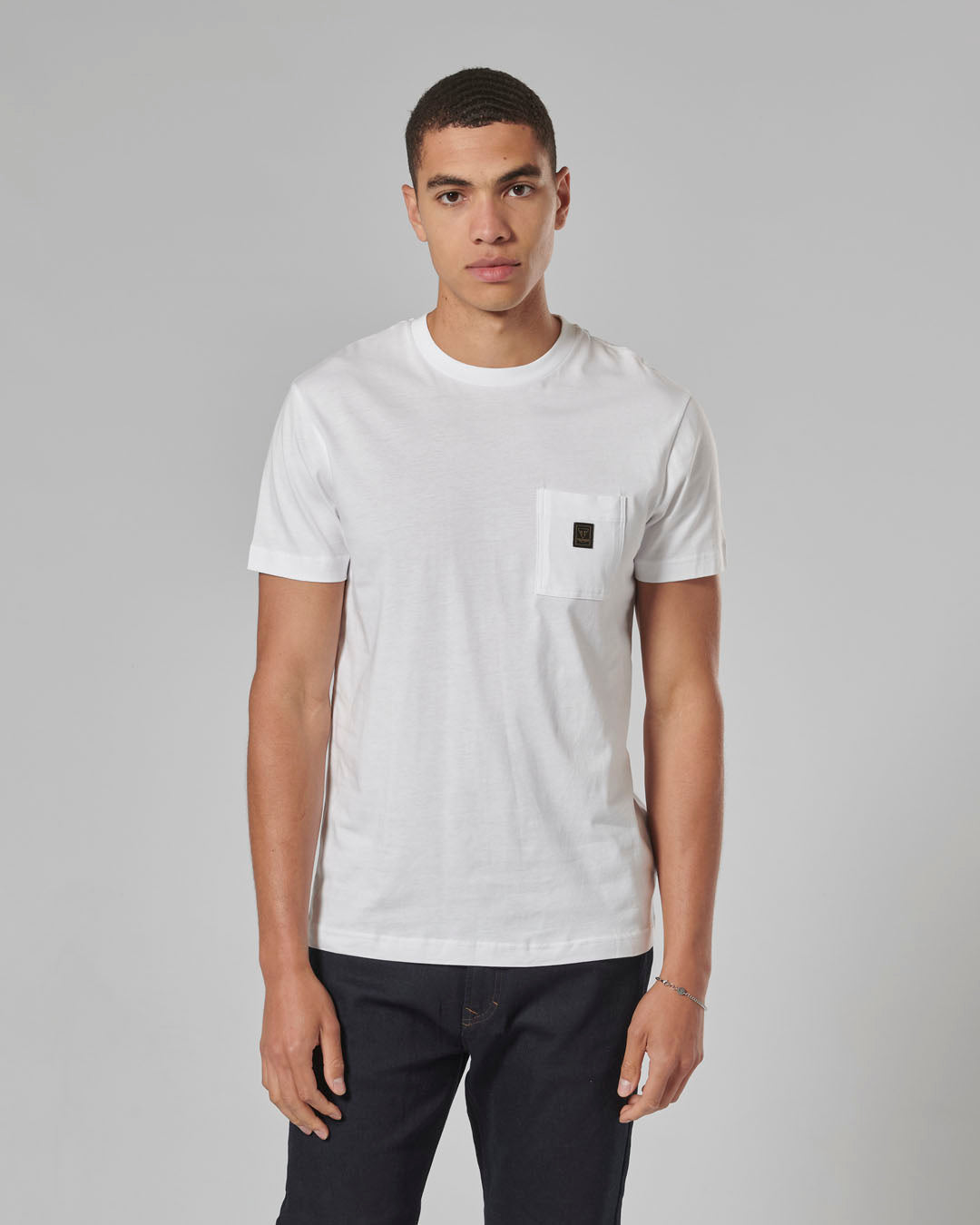 Ditchling Back Logo Pocket Tee in White