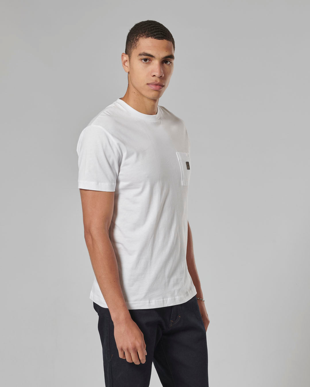 Ditchling Back Logo Pocket Tee in White