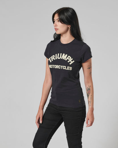 Luss Womens Arch Logo Tee in Black