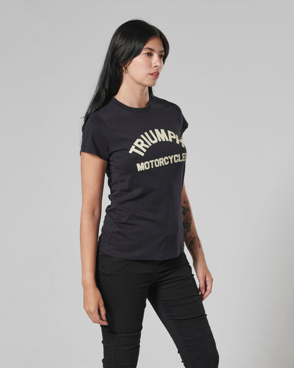 Luss Womens Arch Logo Tee in Black