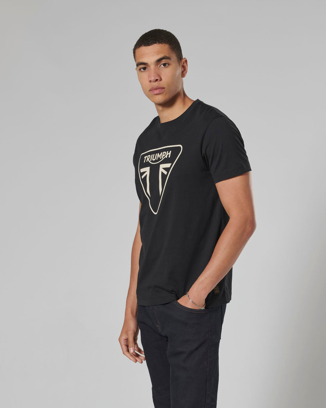 Helston Printed Logo Tee Black