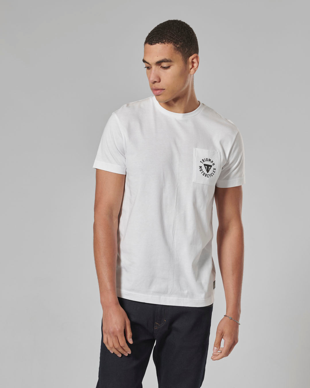 Newlyn Back Print Chest Pocket Tee White