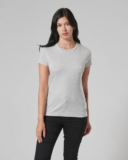 Sydney Womens Pocket Tee in Grey