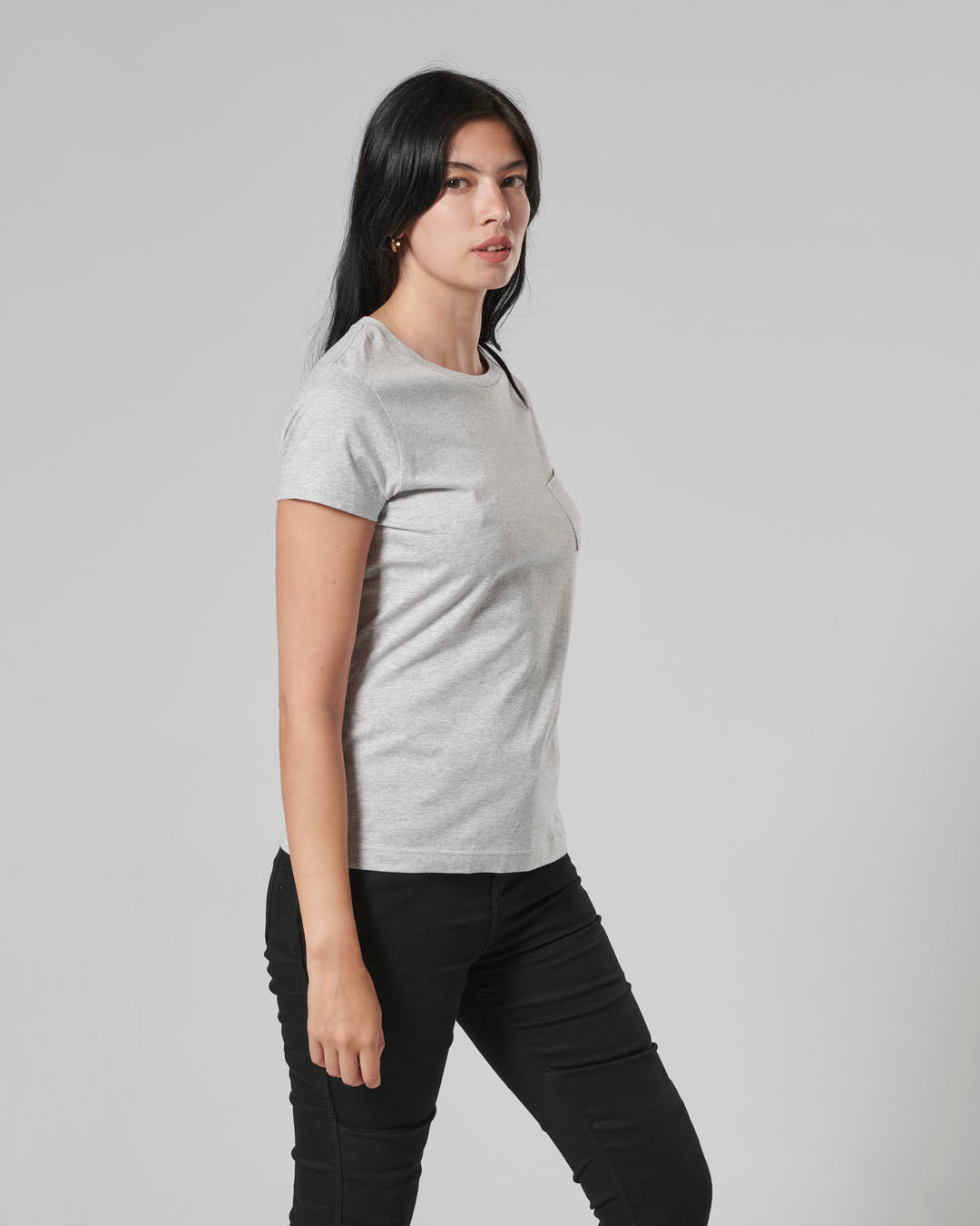 Sydney Womens Pocket Tee in Grey