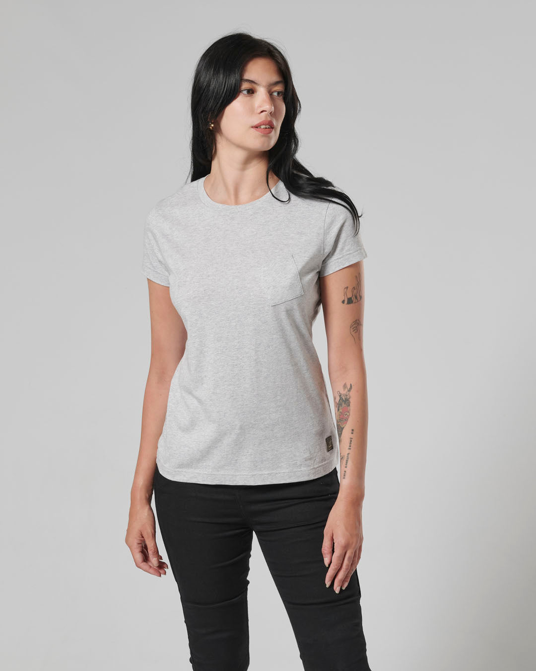 Sydney Womens Pocket Tee in Grey