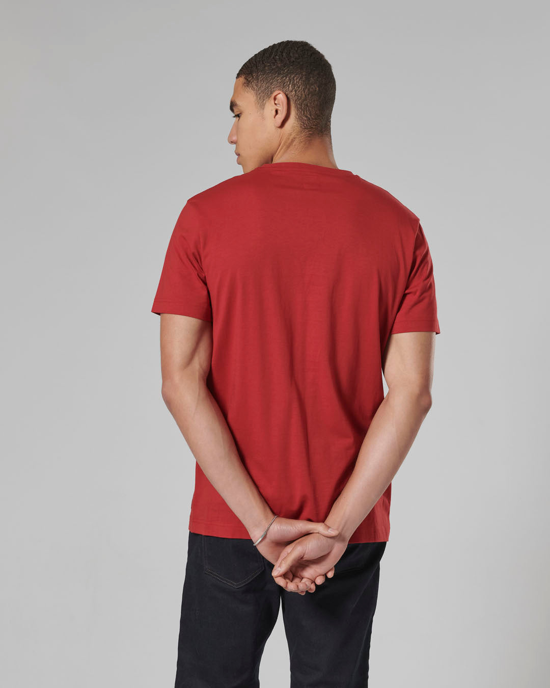 MTSS24105 - CARTMEL TEE-RED/BONE-L - Genuine Triumph Motorcycle Product