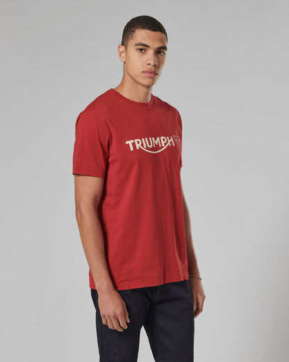 MTSS24105 - CARTMEL TEE-RED/BONE-L - Genuine Triumph Motorcycle Product