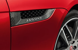 Jaguar F-TYPE Side Power Vent Kit - Silver Weave Carbon Fibre