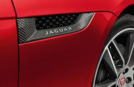 Jaguar F-TYPE Side Power Vent - Silver Weave Carbon Fibre, Left Side