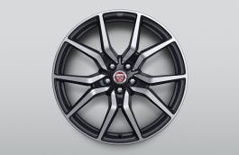 Jaguar F-TYPE 20" Forged, Style 1041, Diamond Turned with Satin Black contrast, front