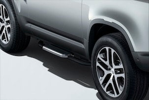 Land Rover Defender 90 Silver Fixed Side Steps (With Clips)